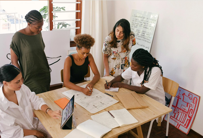 An image of digica llc team developing a technology solution for a business - A team meeting to pick the best technology solution for a business